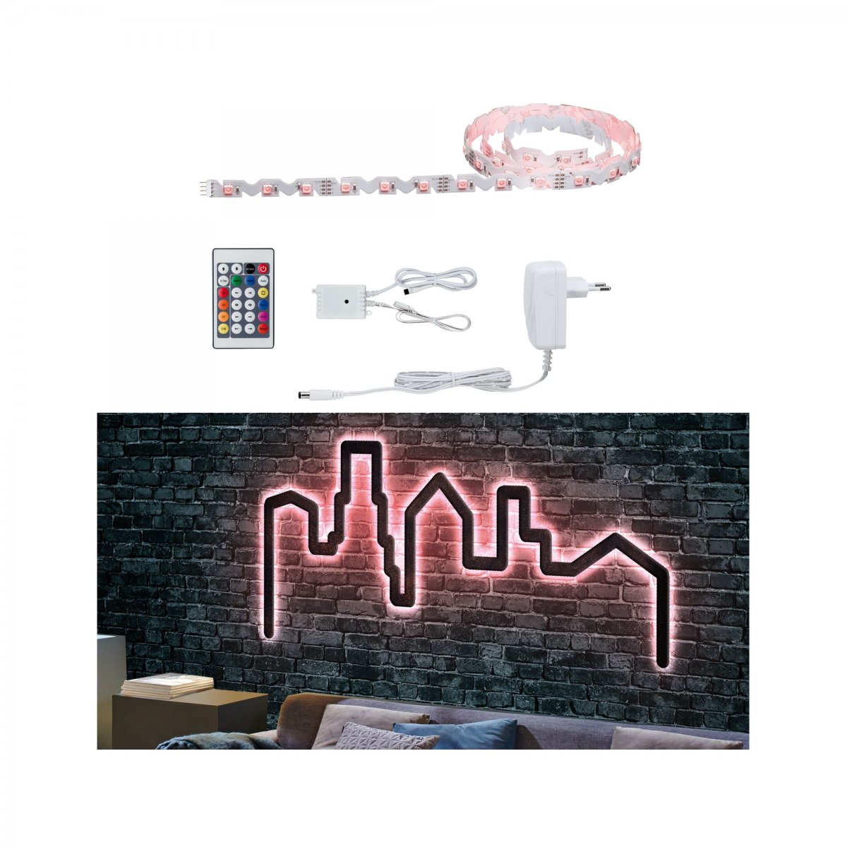 Paulmann No. 78964 FlexLED Stripe 3D Set 1,5m RGB 11W Weiß Paulmann FlexLED 3D Basisset warmweiß LED Streifen 5m ab