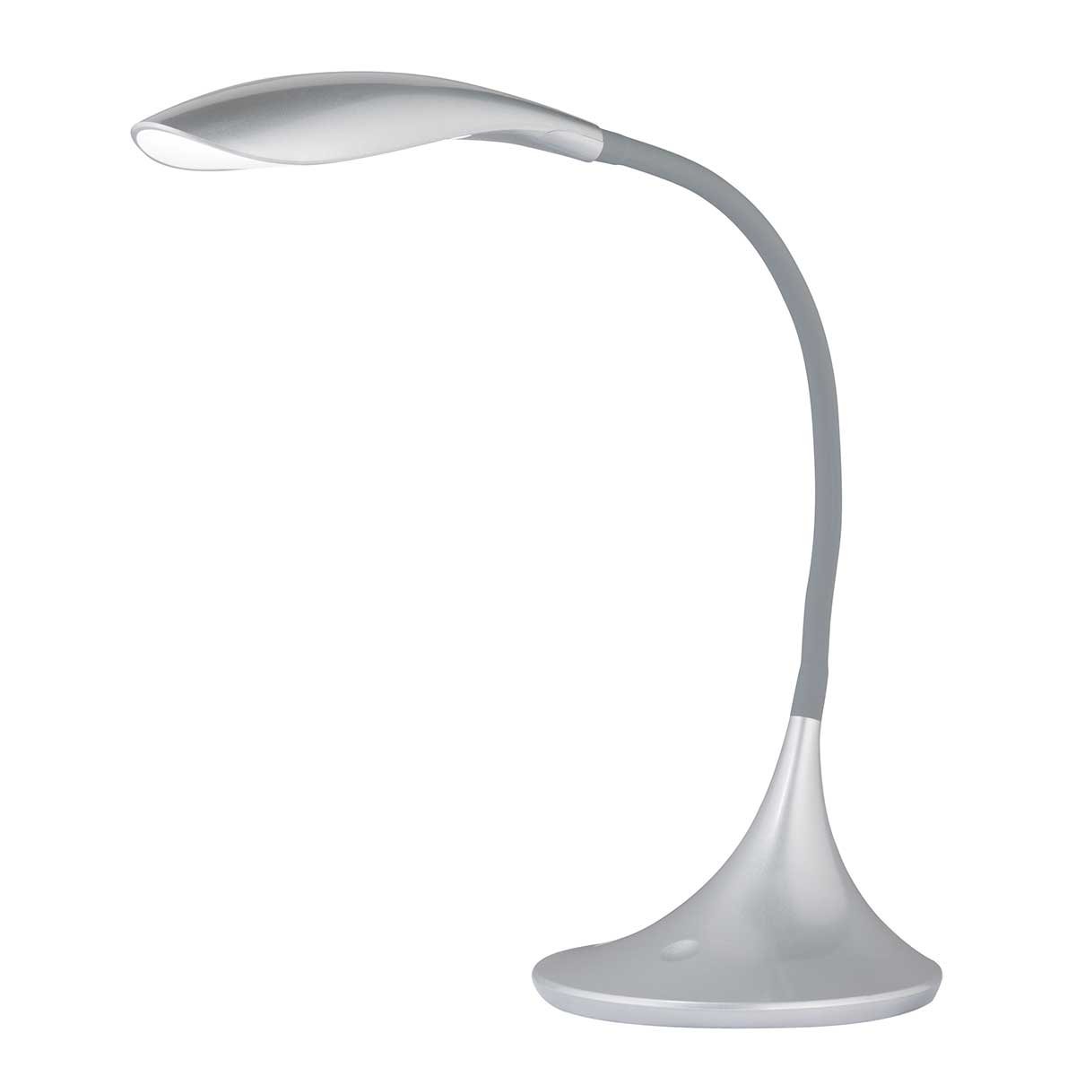 Wofi LED Tischleuchte Yon 1-flg Silber Touch Dimmer Lampe Büro Exklusiv Flexarm