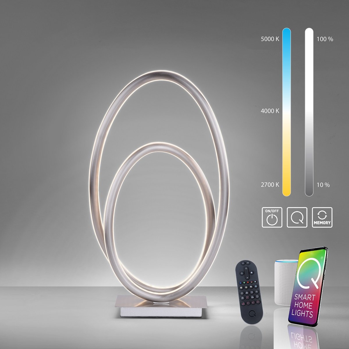 Paul Neuhaus 8283-55 Q-NEVIO Tischleuchte stahl