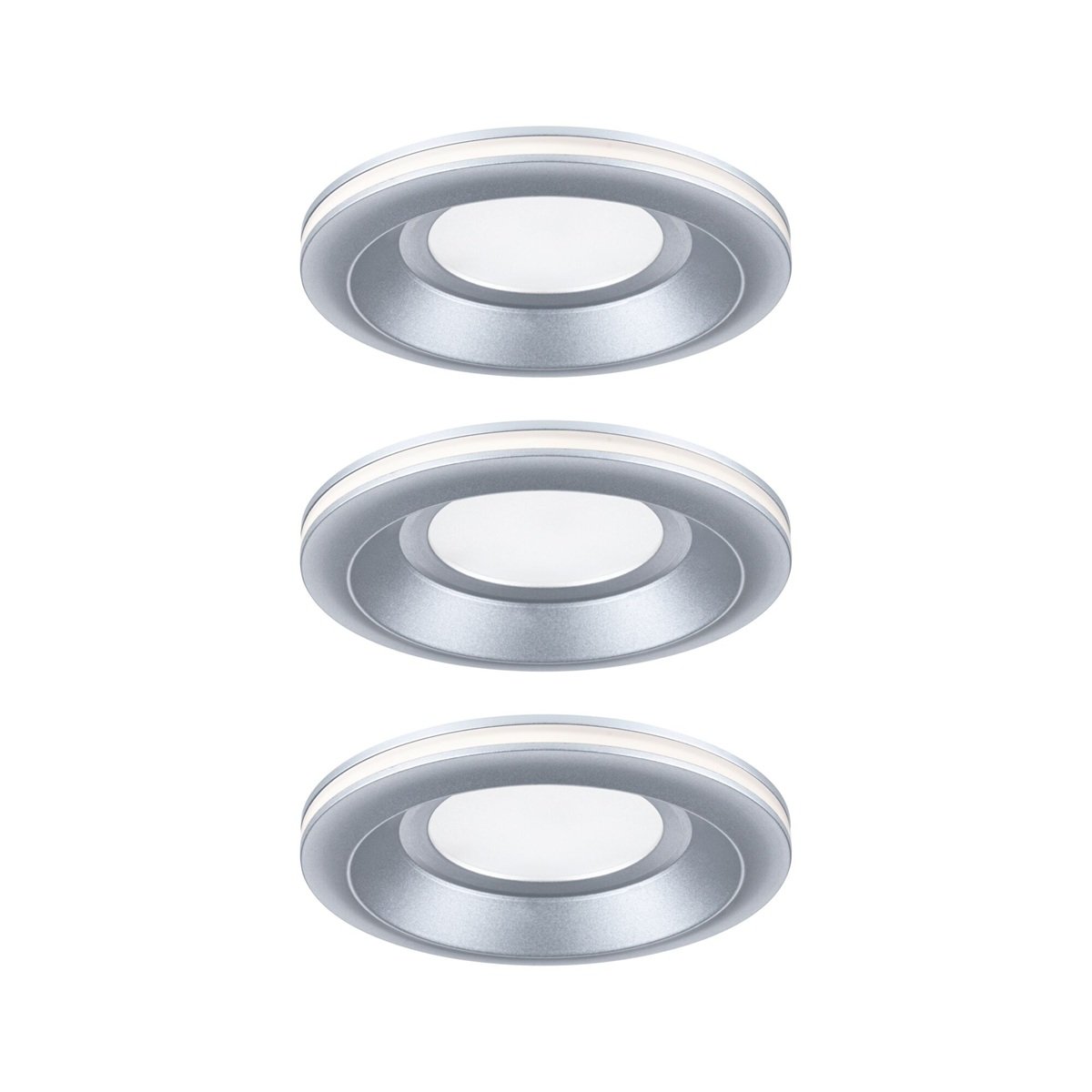 Paulmann 92250 LED Einbauleuchte Sormus 10cm 3er-Set IP65 rund chrom