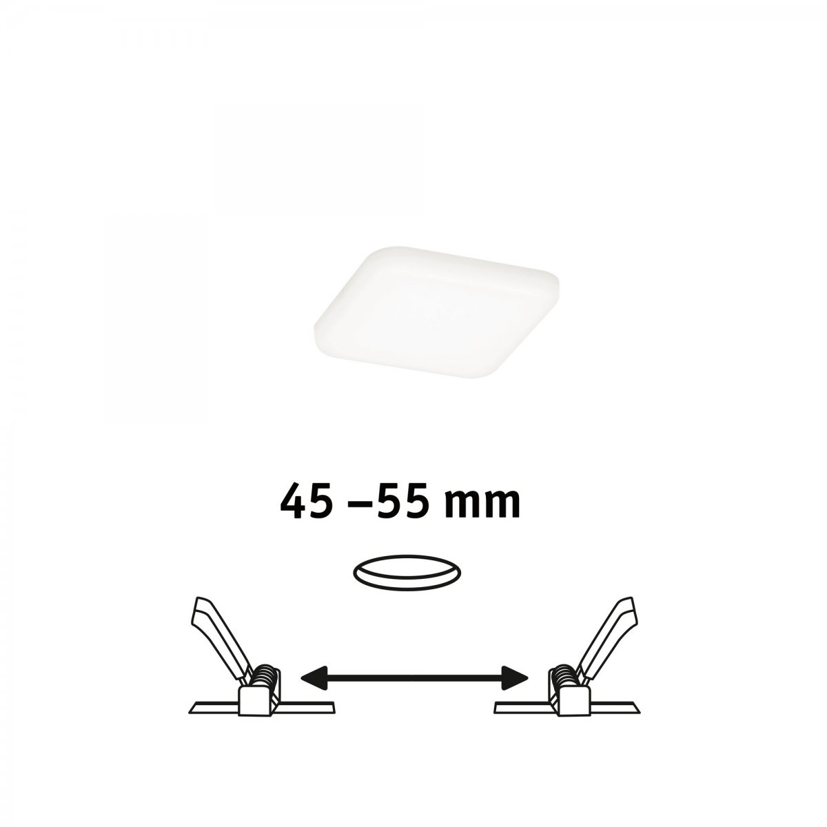 Paulmann No. 92396 LED Einbaupanel Veluna VariFit IP44 75x75mm 4.000K Satin