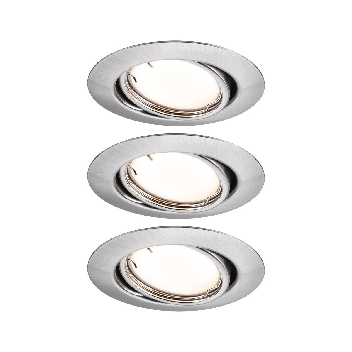 Paulmann LED Einbauleuchte Base Smart Home Zigbee | 3x 4,9W 430lm Schwenkbar | Dimmbar 3000K Warmweiß | 90mm Einbau-Durchmesser