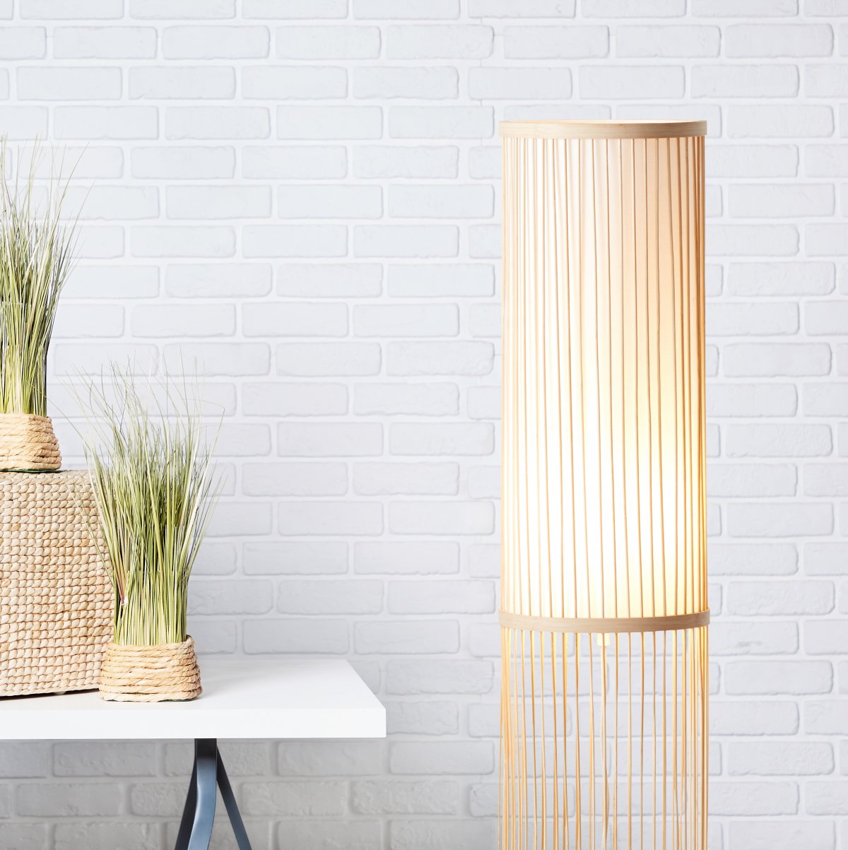 Brilliant Leuchten No. 92771-09 LED Standleuchte Nori E27 90cm natur weiß