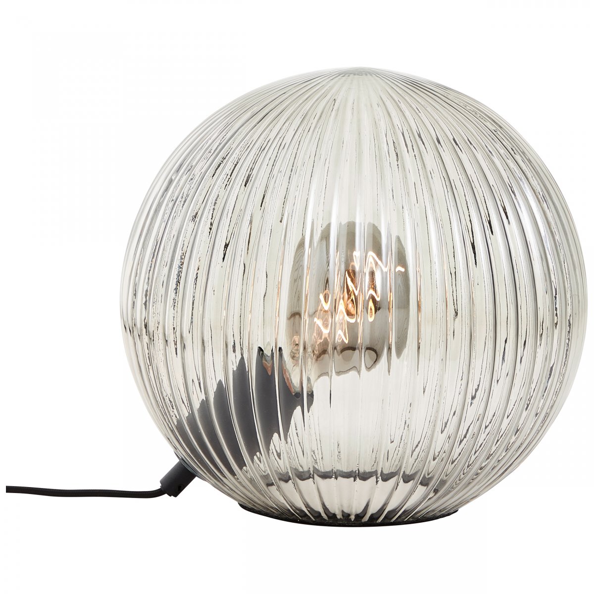 Brilliant AG Leuchten 92804-93 Tischleuchte Belado Rauchglas geriffelt 25cm