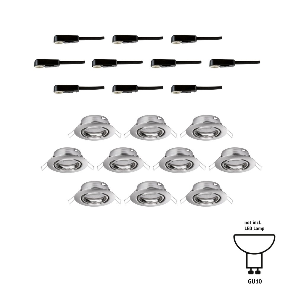 Paulmann EBL 93399 Lampada LED Base rotonda 10 faretti Max. ferro spazzolato | Acquisti Online su