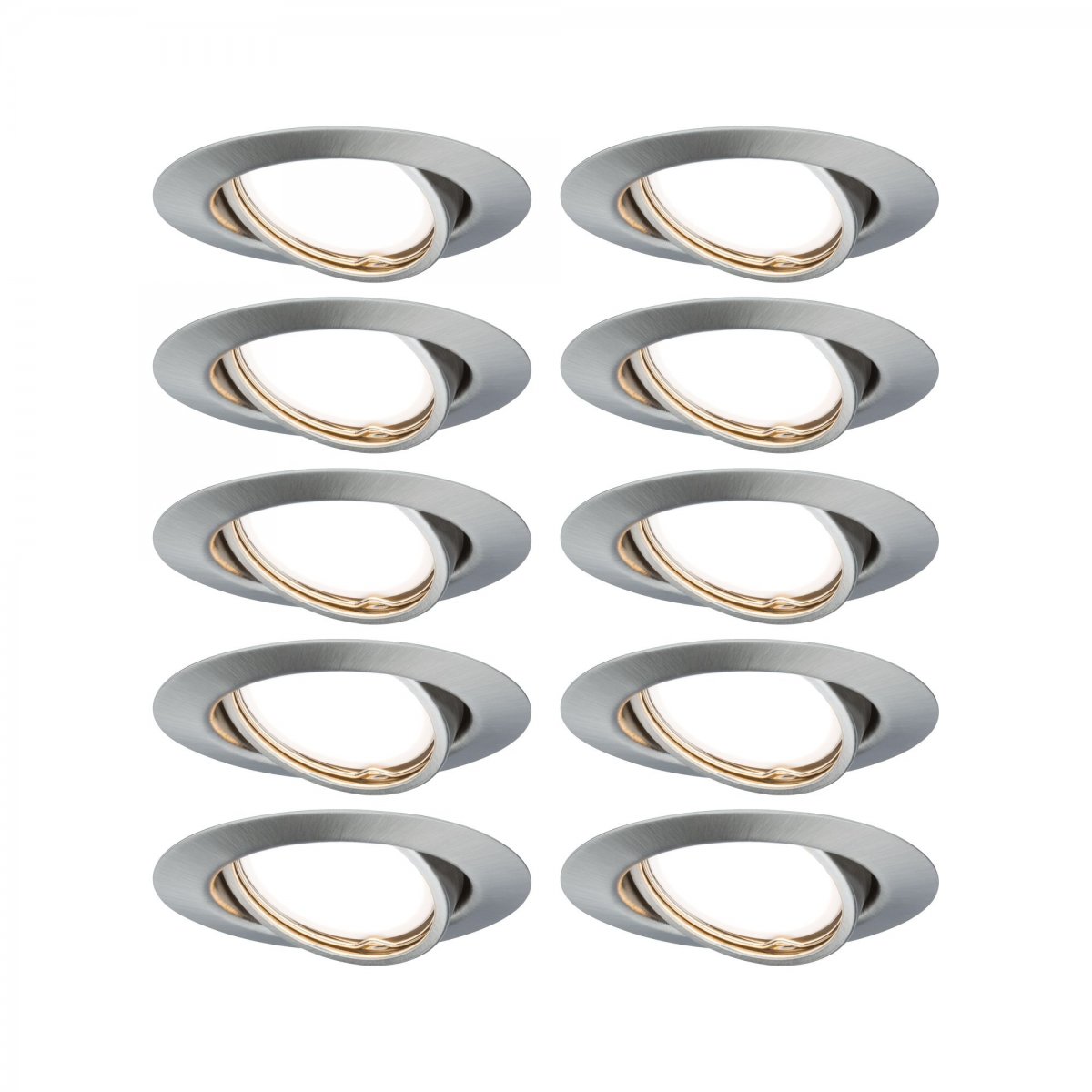 Paulmann No. 93399 LED Einbauleuchte Base rund 10x10W GU10 Eisen gebürstet