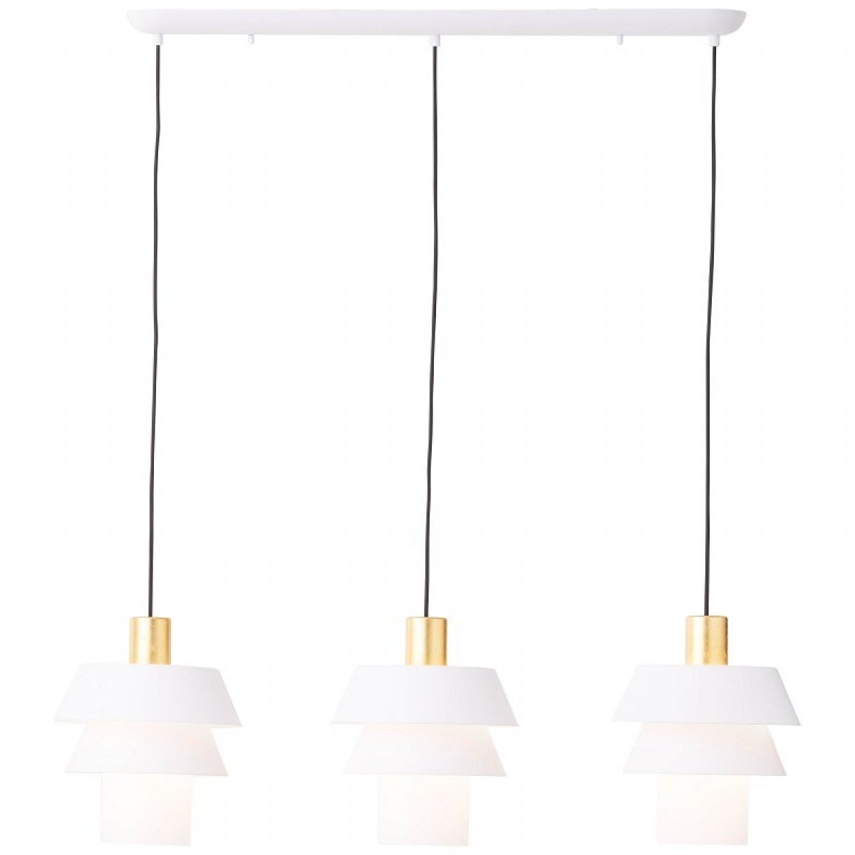 Brilliant Leuchten No. 93458-75 Pendelleuchte Göteborg 3-flammig weiß matt gold