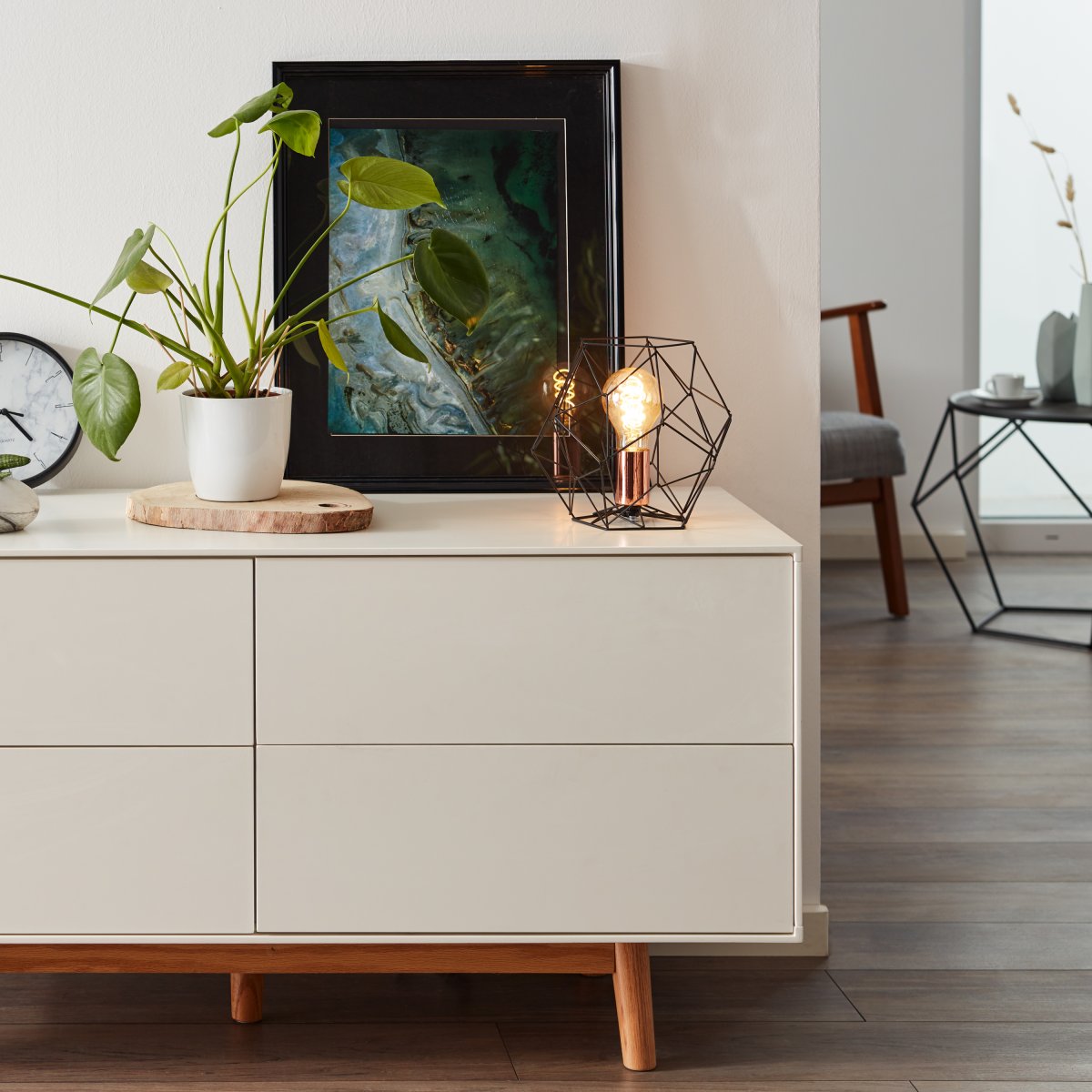 Brilliant Leuchten No. 93593-76 Tischleuchte Synergy schwarz kupfer