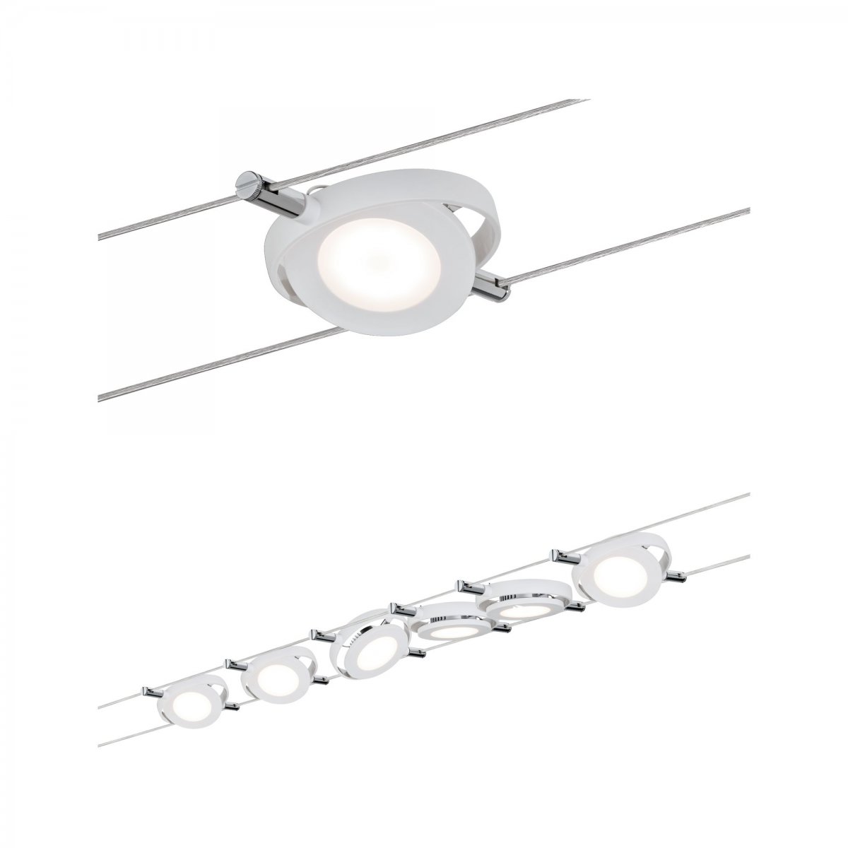 Paulmann No Seilsystem Set LED 6x4W RoundMac 230V 12V DC Weiß Matt EUR 170 10