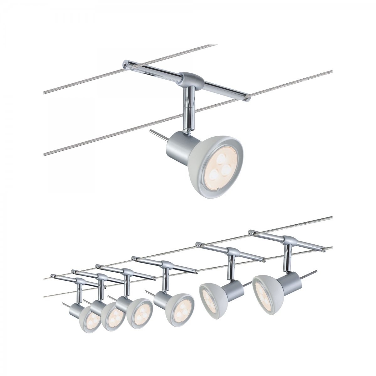 Paulmann No Seilsystem Set LED 6x4W Sheela 230 12V Chrom Matt Opal EUR 139 99