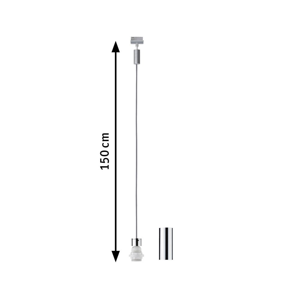 20W E27 Schwarz matt Chrom 230V Paulmann URail 2Easy Basic Pendelleuchte max