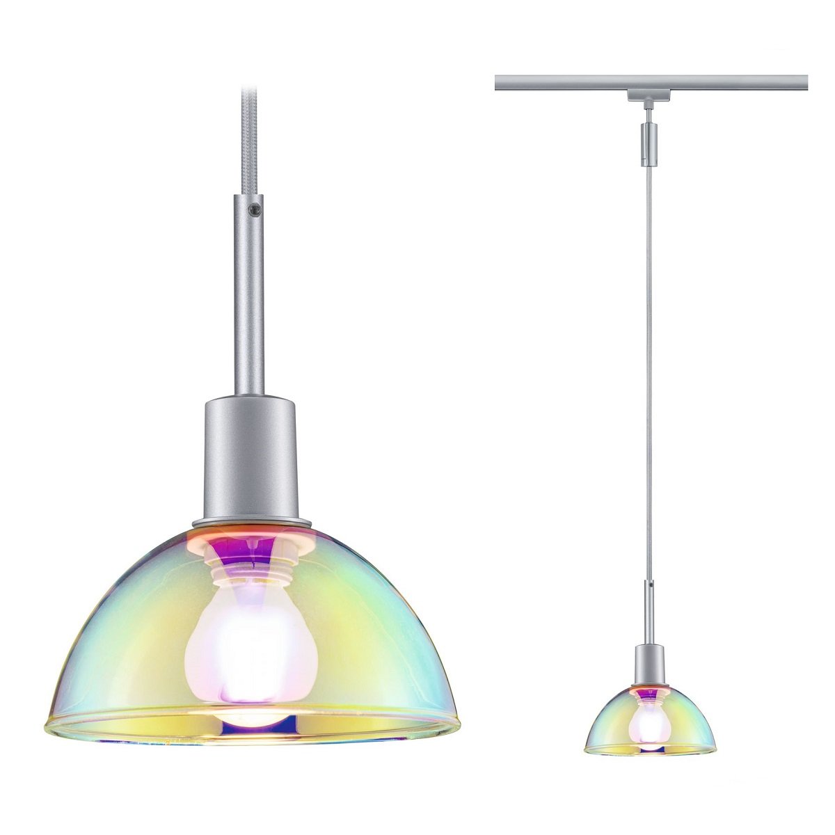 Paulmann No. 96975 URail Pendel Sarrasani Chroma matt Dichroic ohne Leuchtmittel E14