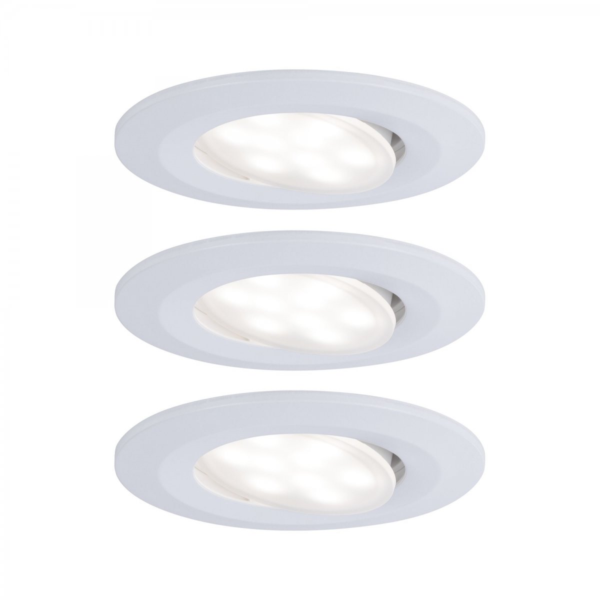 Paulmann No. 99931 Einbauleuchten Set LED Calla rund 3er-Set Weiß matt schwenkbar dimmbar