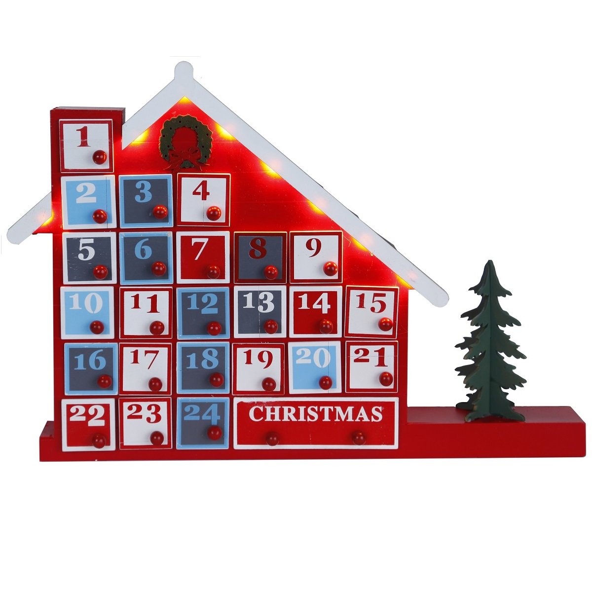 Adventskalender Advent House, 8 warmweiss LED Nr. 270-57