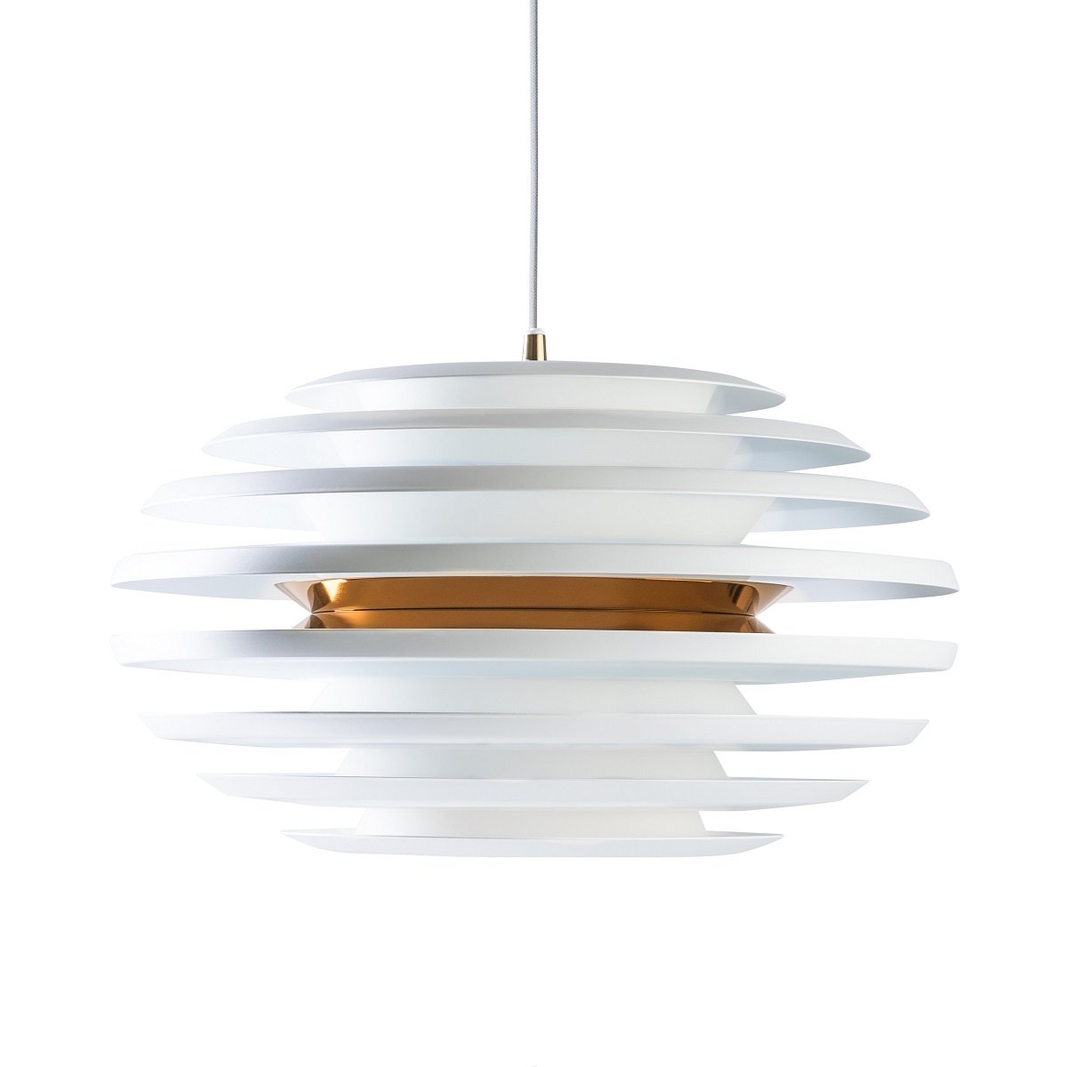 BELID Leuchten No. 108291 E27 Pendelleuchte Ellipse wei�, messing 50 cm