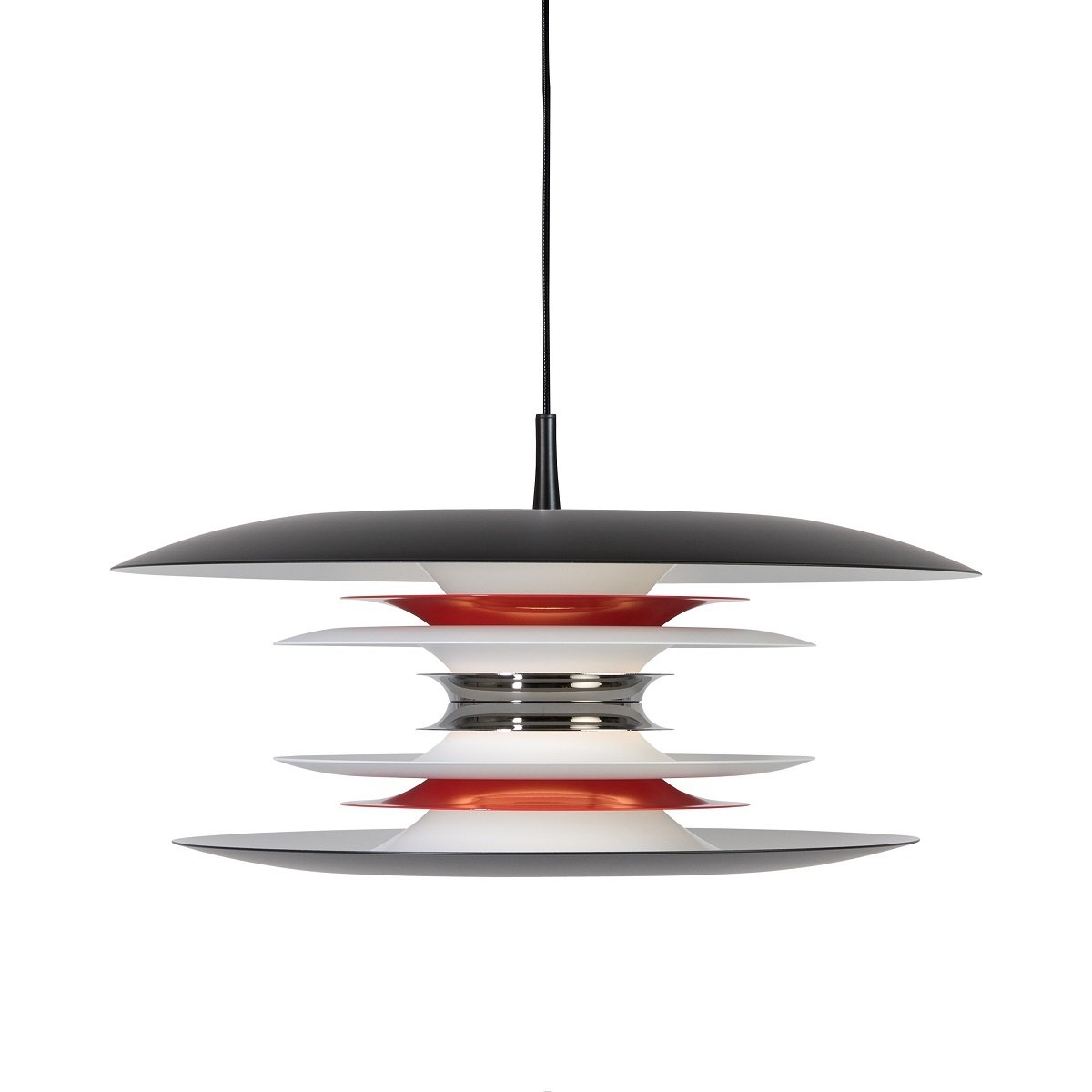 BELID Leuchten No. 116621 E27 Pendelleuchte Diablo schwarz, rot gl�nzend 50 cm
