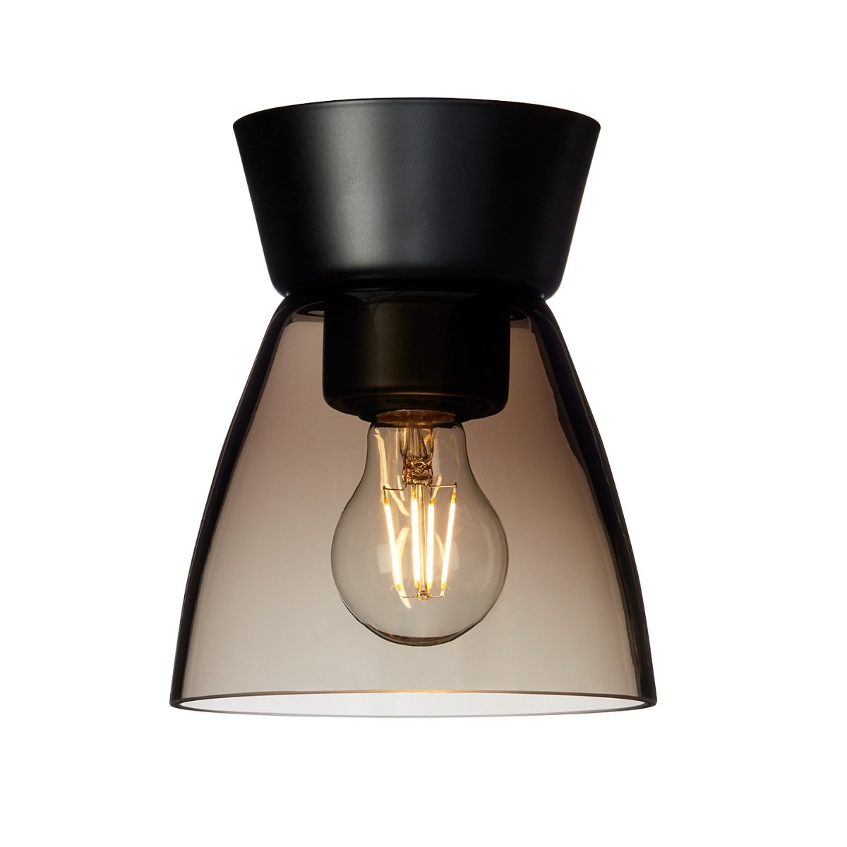 Belid Bizzo Deckenleuchte schwarz rauchglas E27