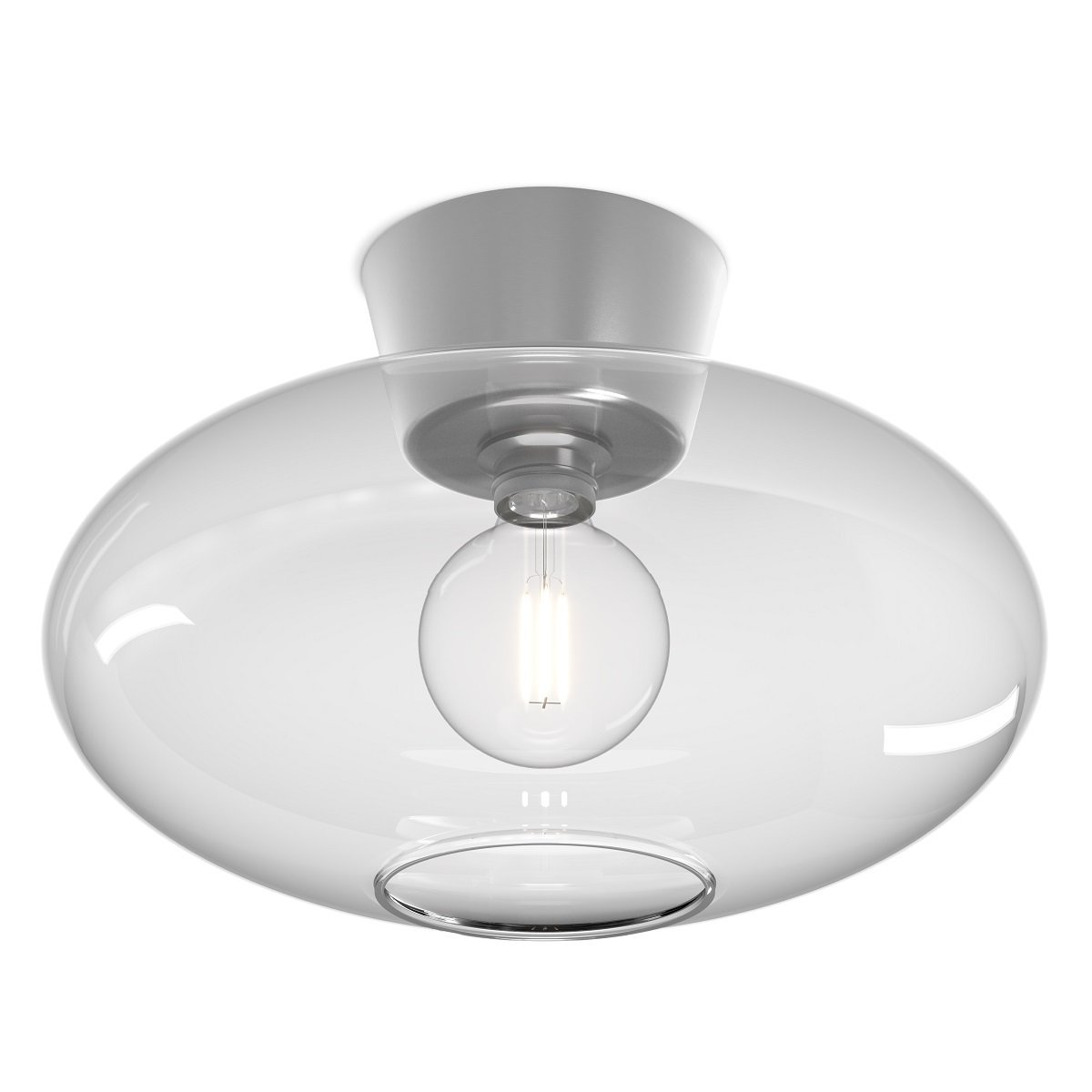 Belid Bullo XL Deckenleuchte aluminium klar 38cm E27