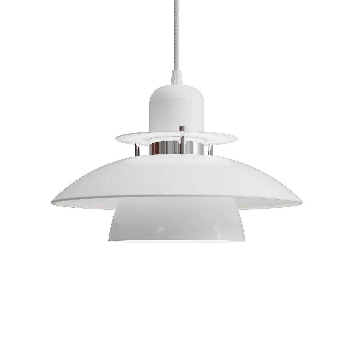 Belid Primus IV Pendelleuchte weiss gl�nzend chrom 280mm E27