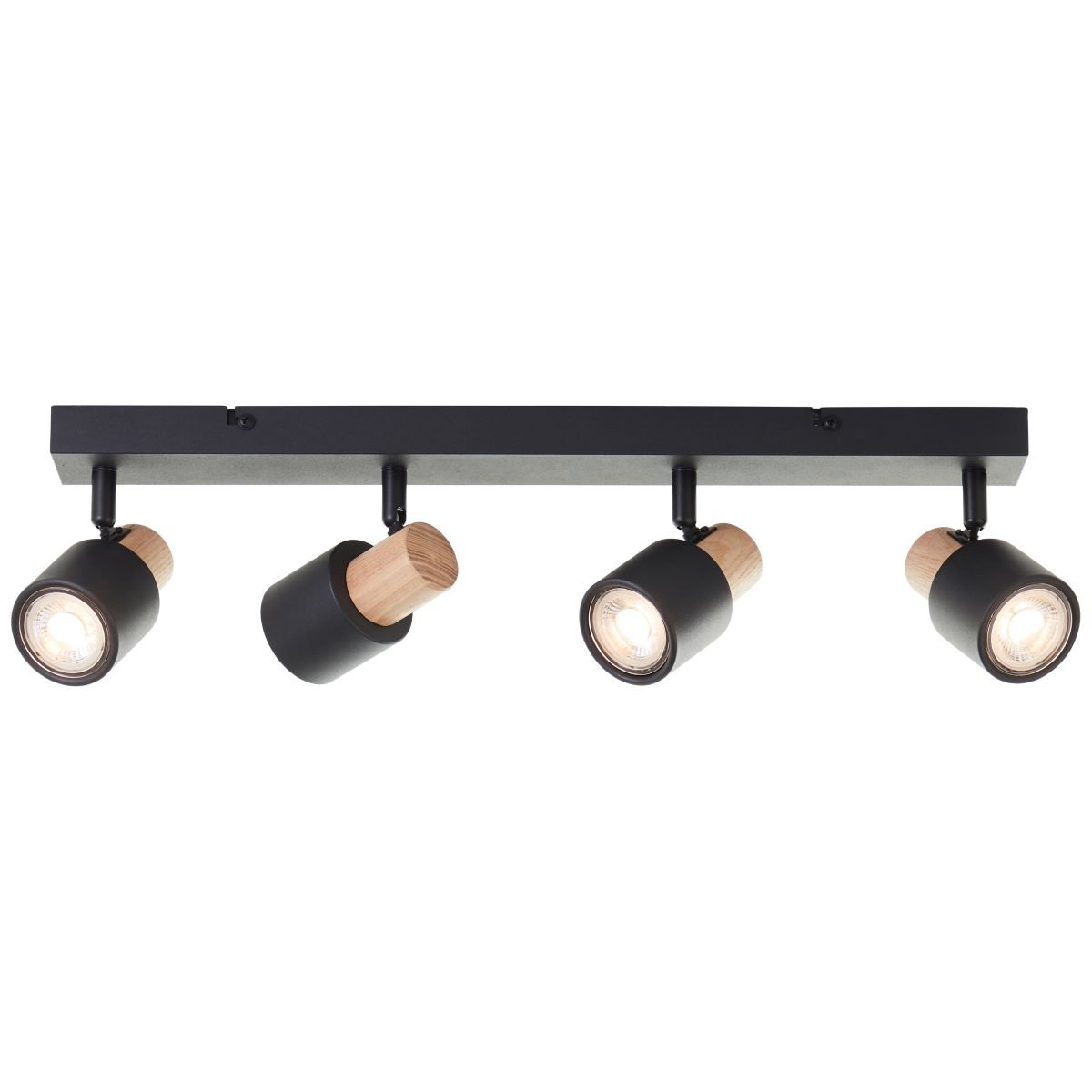 Brilliant AG Leuchten 10147-76 Pini Spotbalken 4-flammig schwarz holz