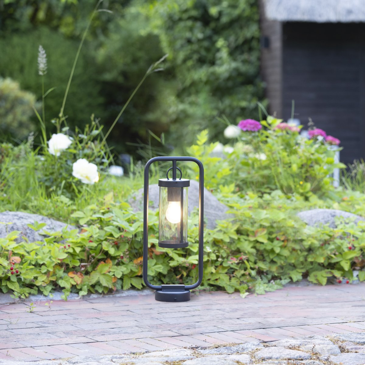 Brilliant AG Leuchten 44292-06 Sidney Au�ensockelleuchte 48cm schwarz transparent IP44