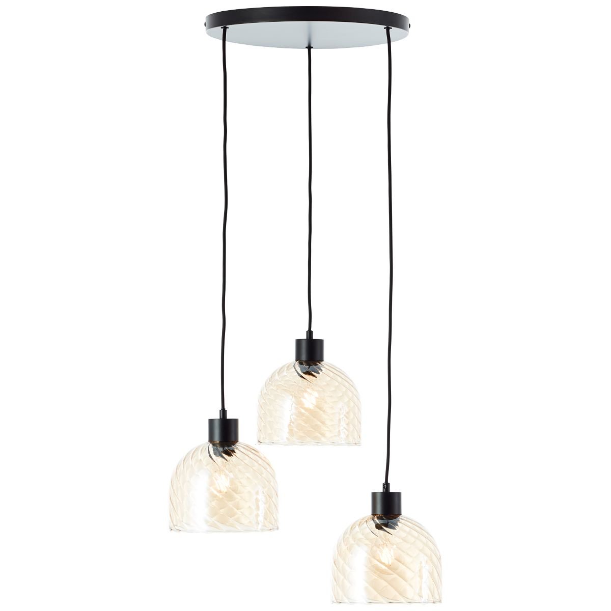 Brilliant AG Leuchten 60109-20 Casto Pendelleuchte 3-flammig schwarz bernstein