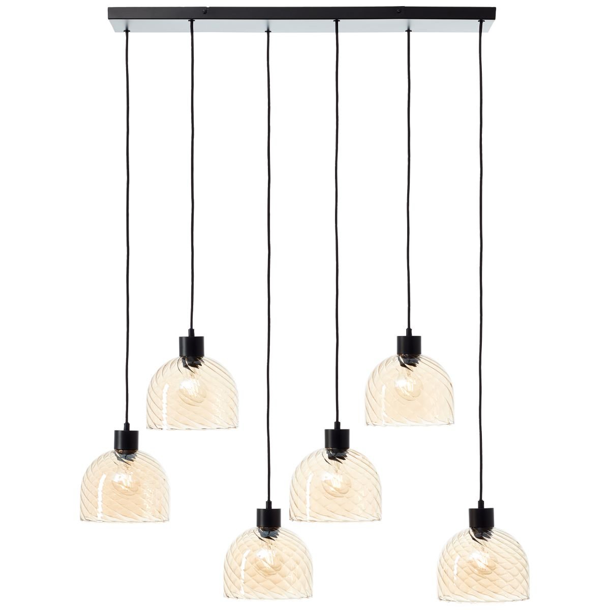 Brilliant AG Leuchten 60110-20 Casto Pendelleuchte 6-flammig schwarz bernstein