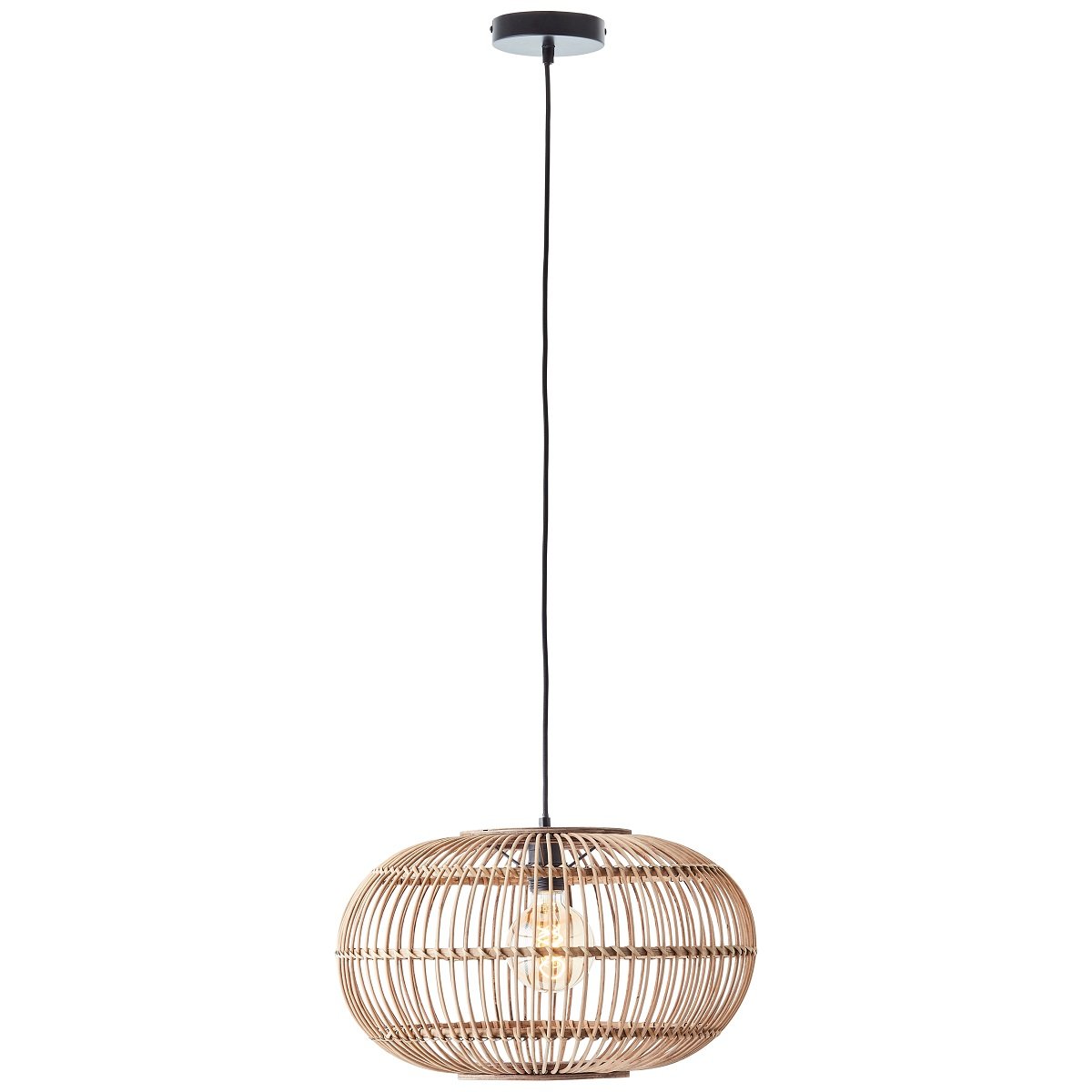 Brilliant AG Leuchten 99883-06 Pendelleuchte Woodball 1-flammig schwarz rattan