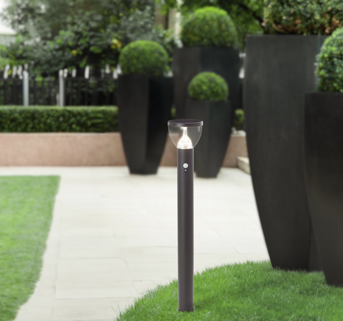 Brilliant AG Leuchten G40412-06 Tulip LED Au�enstehleuchte Solar Bewegungsmelder 92cm schwarz