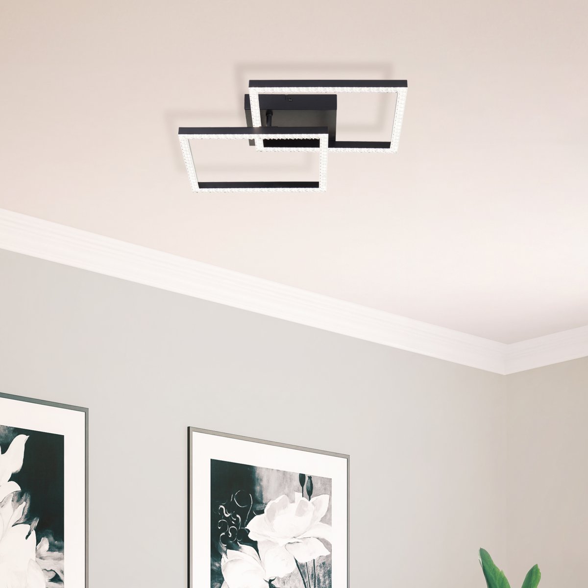 Brilliant AG Leuchten G80775-06 Ranni LED Deckenleuchte schwarz eckig 41cm