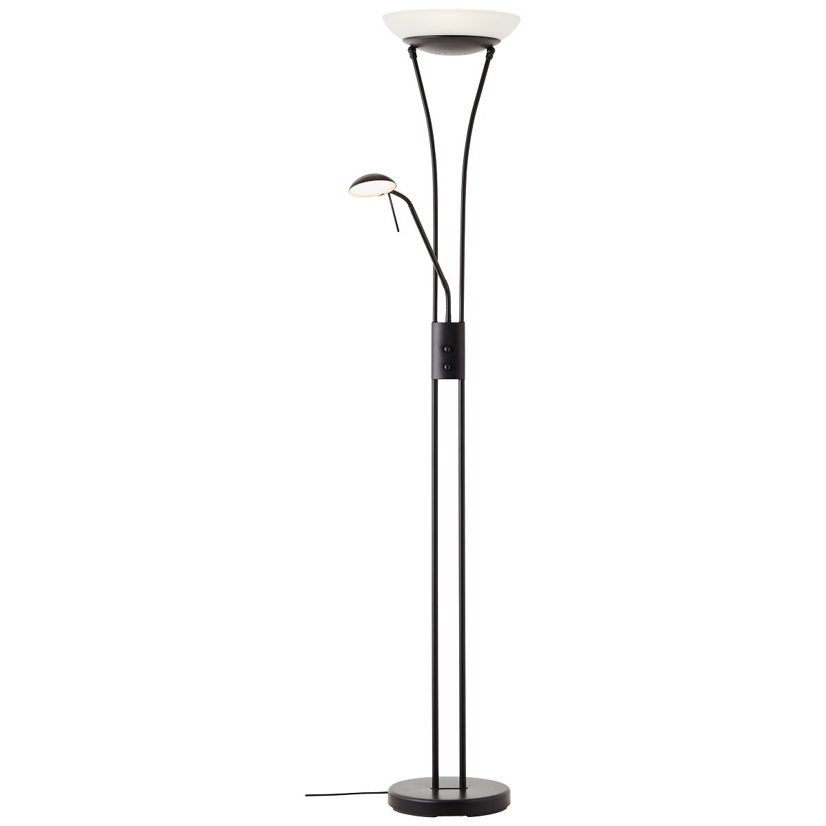 Brilliant AG Leuchten G93035-06 Finn LED Deckenfluter mit Lesearm schwarz 179cm