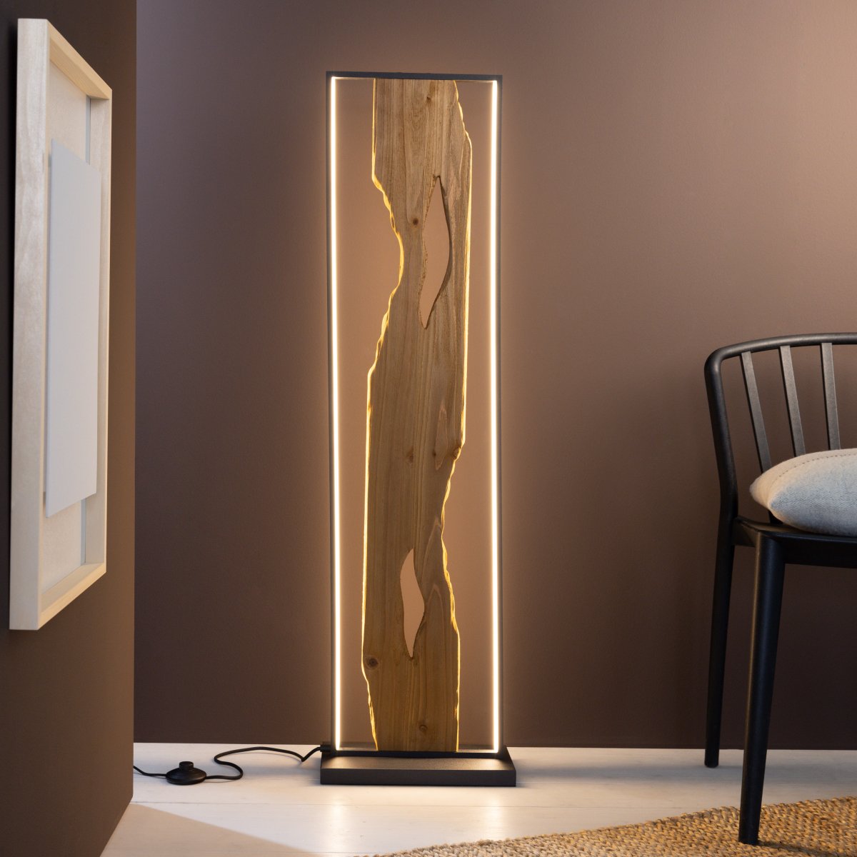 Brilliant AG Leuchten G94542-76 Chaumont Standleuchte 120cm schwarz holz