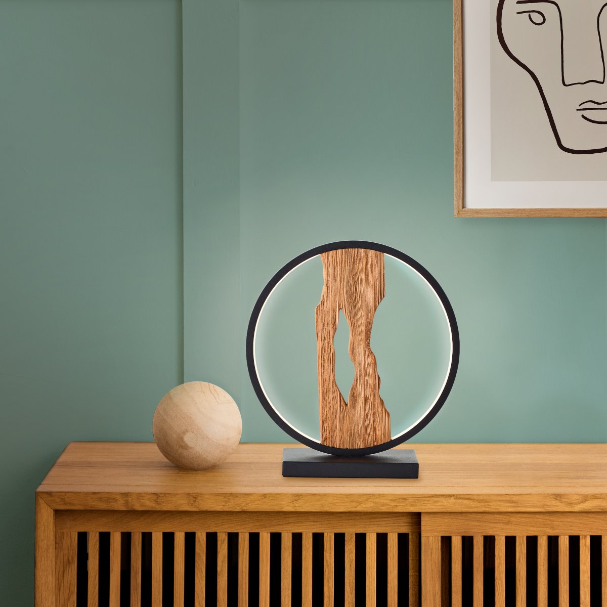 Brilliant AG Leuchten G94705-76 Chaumont Tischleuchte Holz 28cm