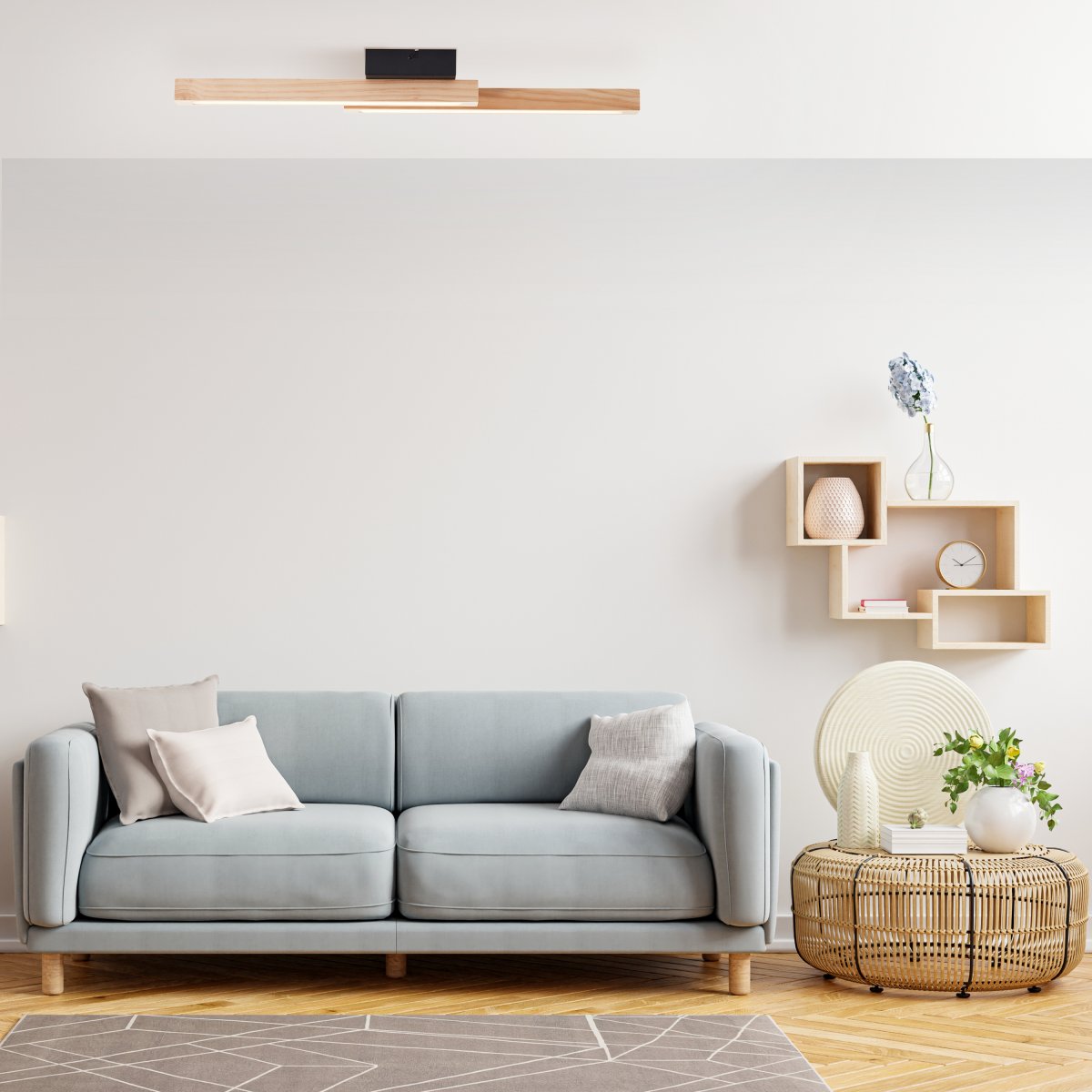 Brilliant AG Leuchten G99071-76 LED Deckenleuchte Arion Schwarz Holz 3000K