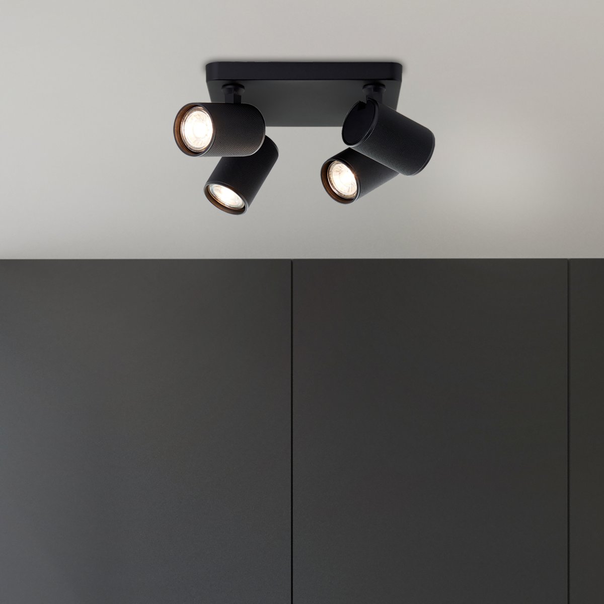 Brilliant AG Leuchten G99204-76 Marty LED Spotplatte 4-flammig sand schwarz