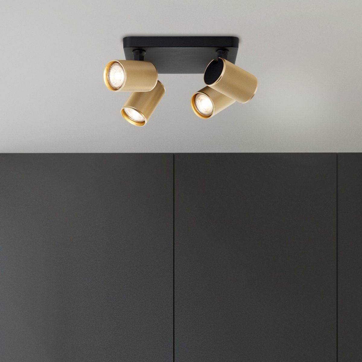 Brilliant AG Leuchten G99204-86 Marty LED Spotplatte 4-flammig sand schwarz gold
