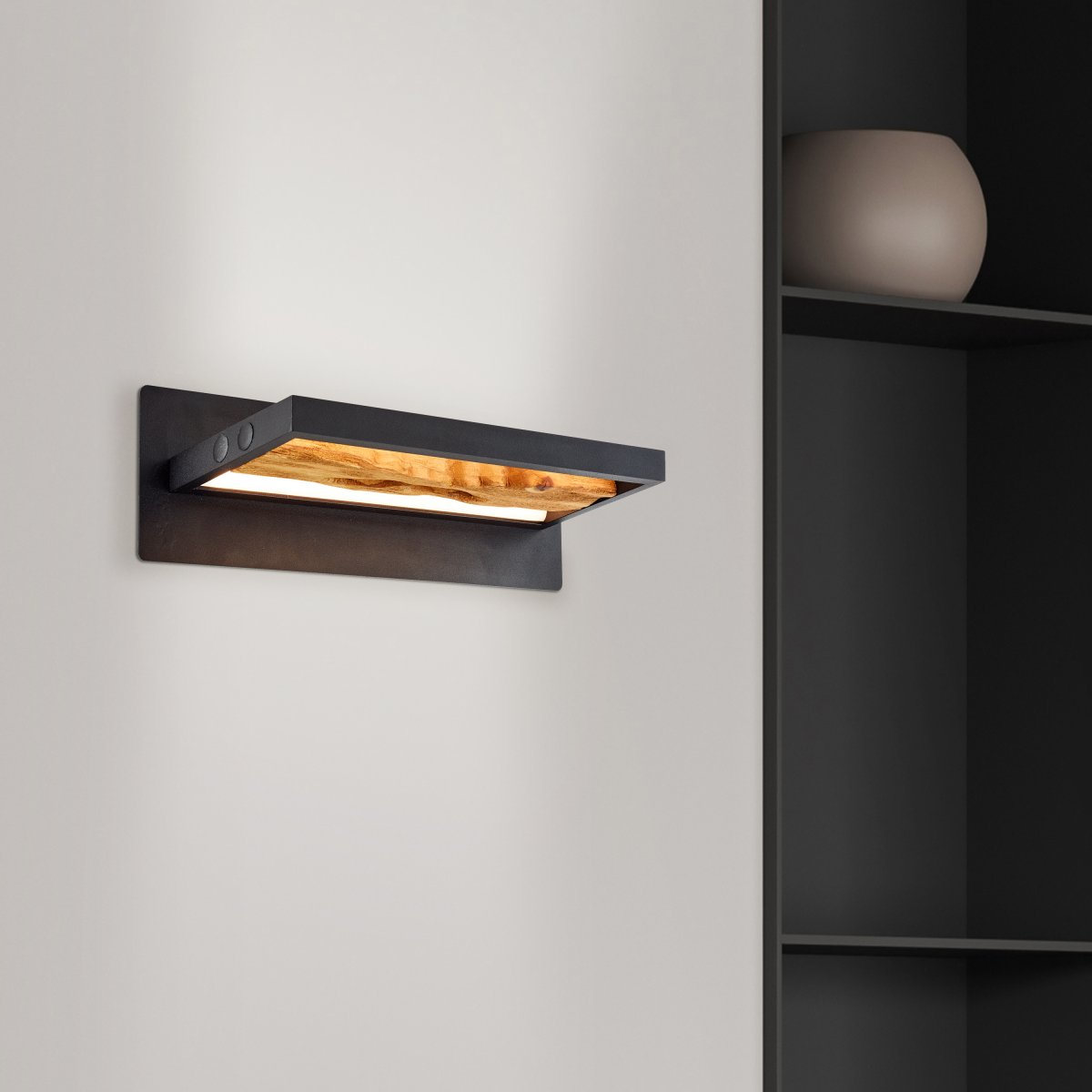 Brilliant AG Leuchten G99820-76 Chaumont Wandleuchte 35cm schwarz holz