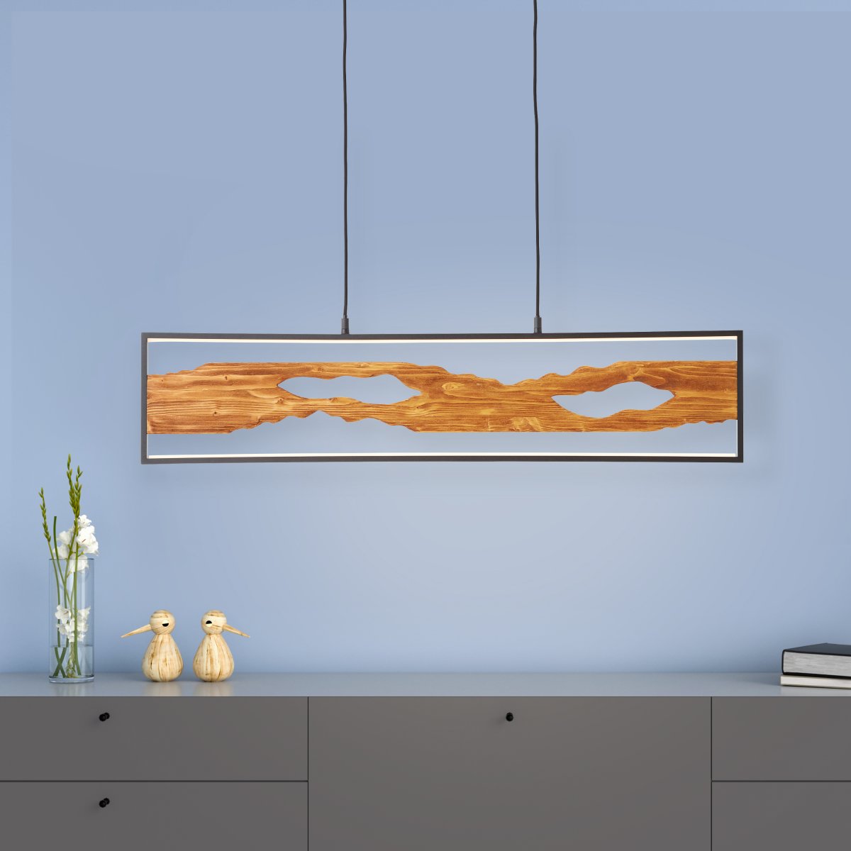 Brilliant AG Leuchten G99821-76 Chaumont Pendelleuchte 100cm schwarz holz