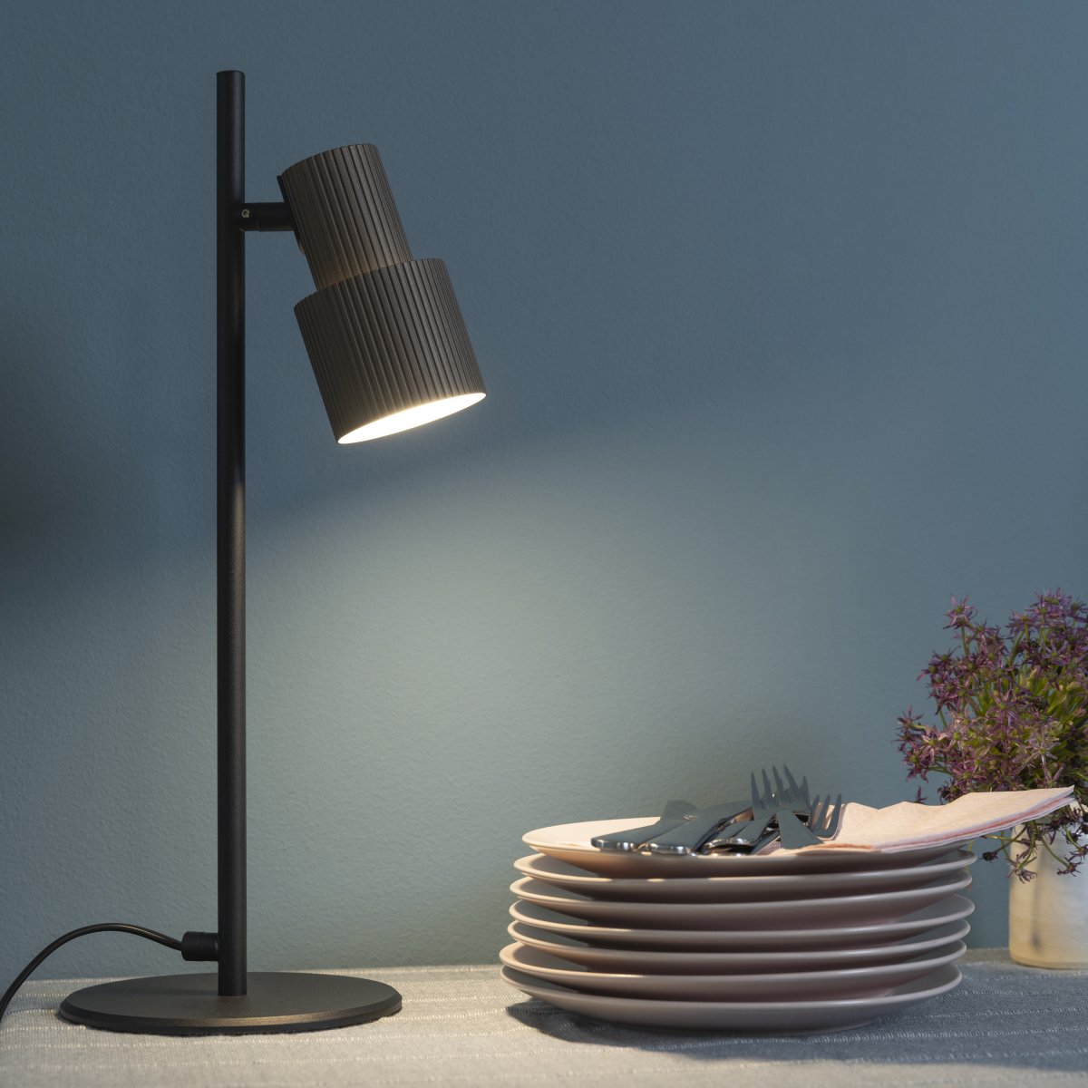 Brilliant Leuchten 60115-76 Cadiz Tischleuchte schwarz bronze geb�rstet