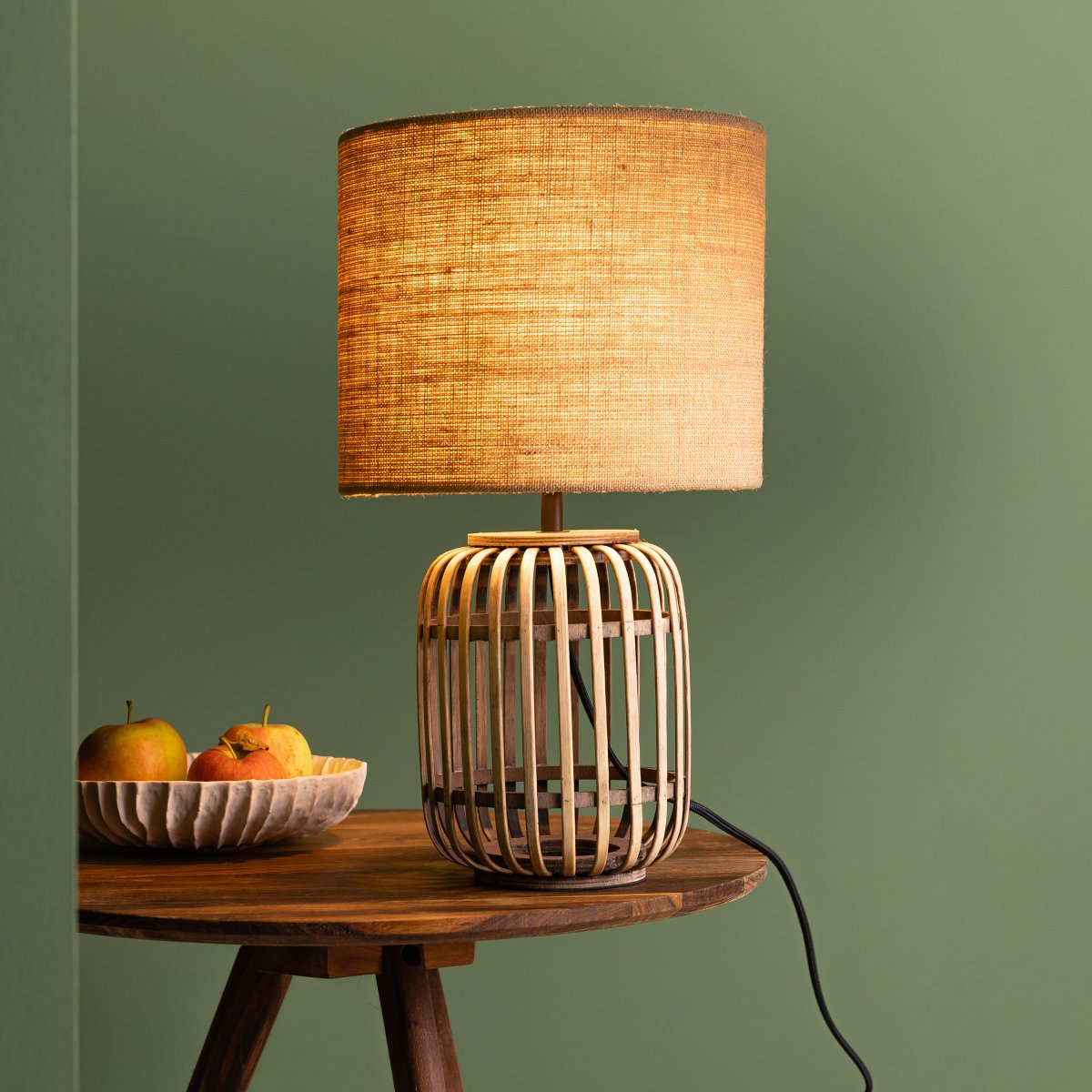 Brilliant Leuchten 93148-09 Tischleuchte Woodrow natur E27