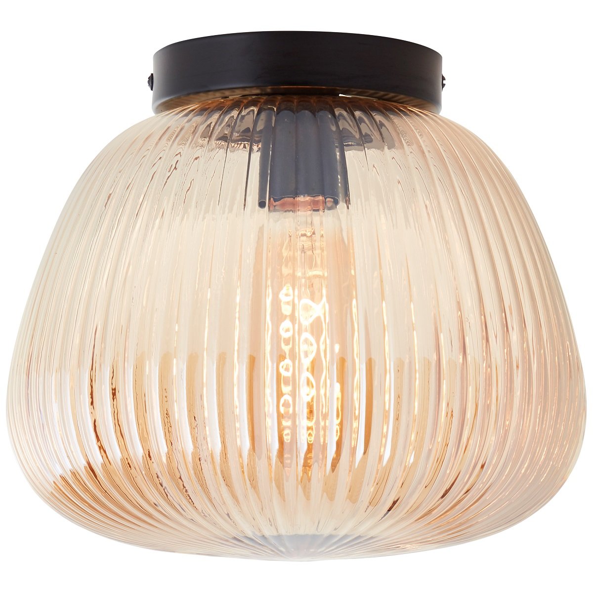 Brilliant Leuchten 96940-86 Deckenleuchte Kaizen amber bernstein schwarz 25 cm