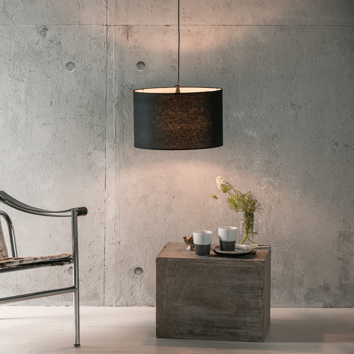 Brilliant Leuchten 99652-06 Pendelleuchte Esher 38cm schwarz E27