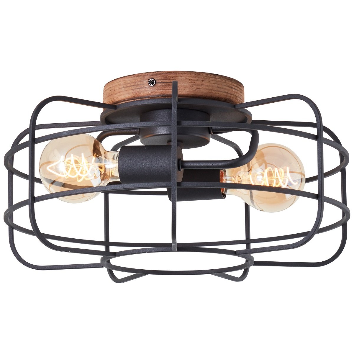 Brilliant Leuchten 99707-66 Deckenleuchte Gwen antik holz schwarz korund 40cm