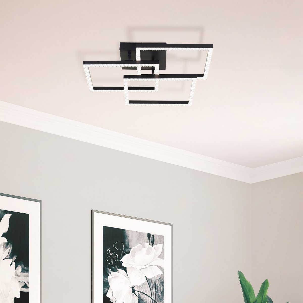 Brilliant Leuchten G80776-06 Ranni LED Deckenleuchte schwarz eckig 46cm