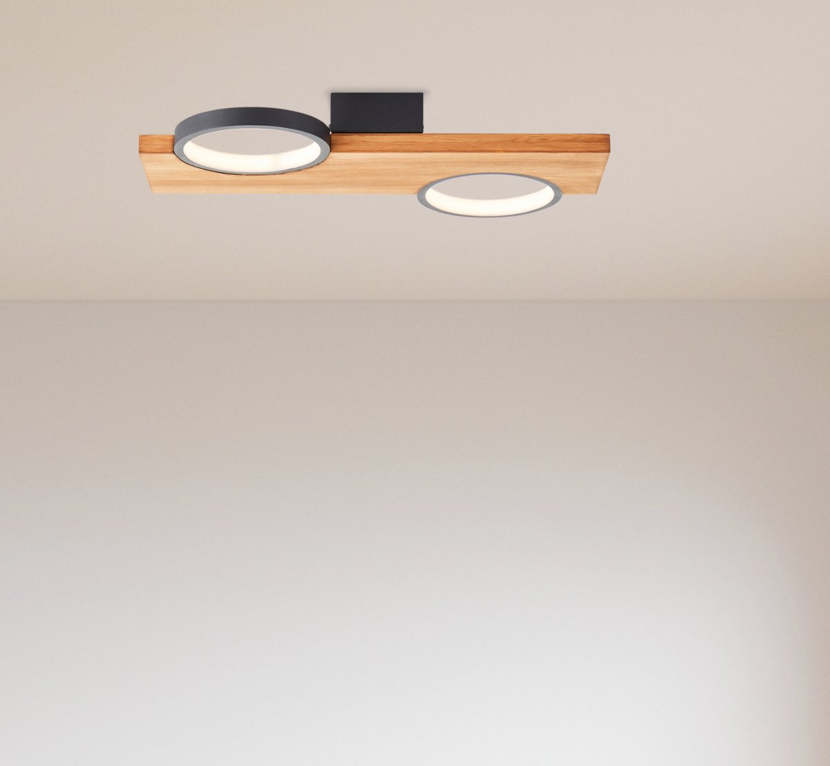 Brilliant Leuchten G99936-76 LED Deckenleuchte Cheesy schwarz matt holz 3000K