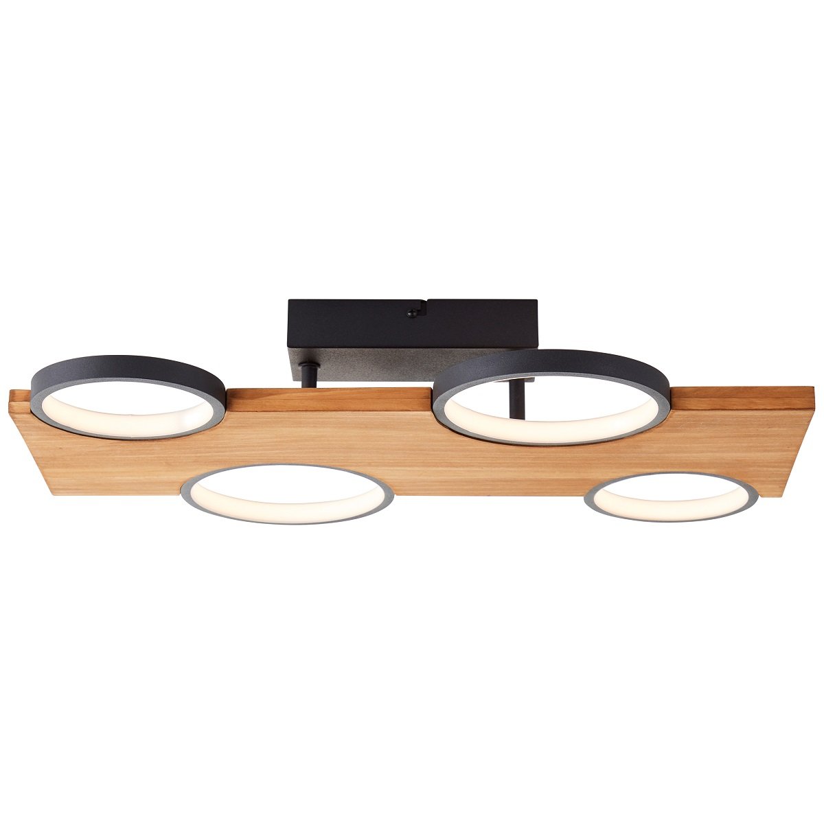 Brilliant Leuchten G99937-76 LED Deckenleuchte Cheesy schwarz holz 3000K dimmbar