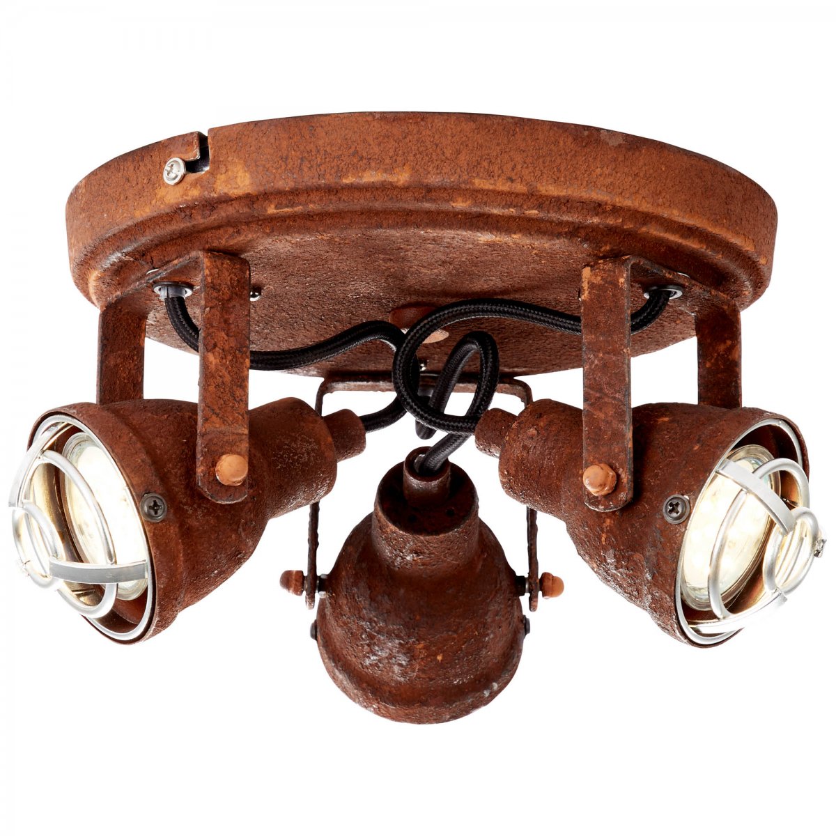 Brilliant Leuchten No. 26334-60 Deckenleuchte Bente Rost, Schwarz 3-flammig