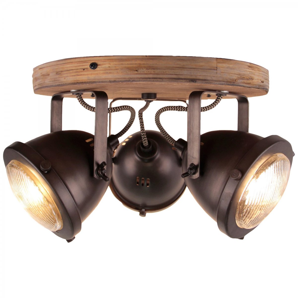 Brilliant Leuchten No. 72034-84 Spotrondell Carmen Wood 3-flammig GU10 bulb 5W