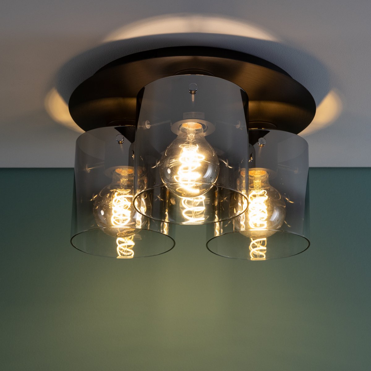 Brilliant Leuchten No. 75593-20 LED Deckenleuchte Beth 3-flg Kaffee Rauchglas