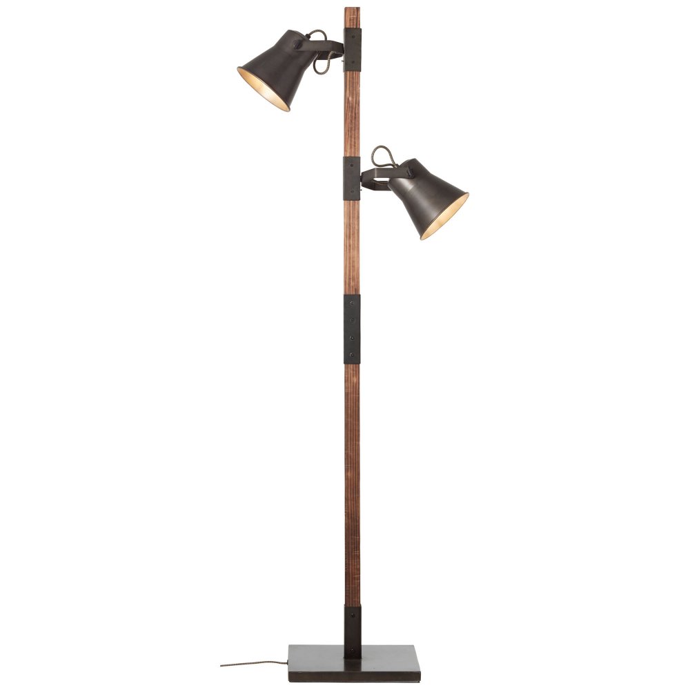 Brilliant Leuchten No. 82156-46 LED Standleuchte Plow 2-flg schwarz-stahl  Holz --> Leuchten & Lampen online kaufen im